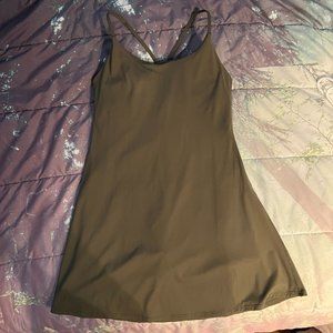 Halara Olive dress with attached shorts underneath - L